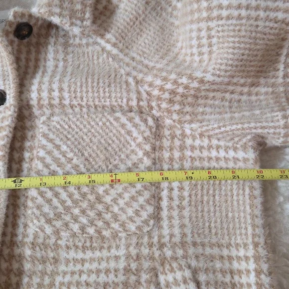 Anthropologie Greylin Houndstooth Jacket Sz M Petite Cream/Tan - Picture 10 of 13